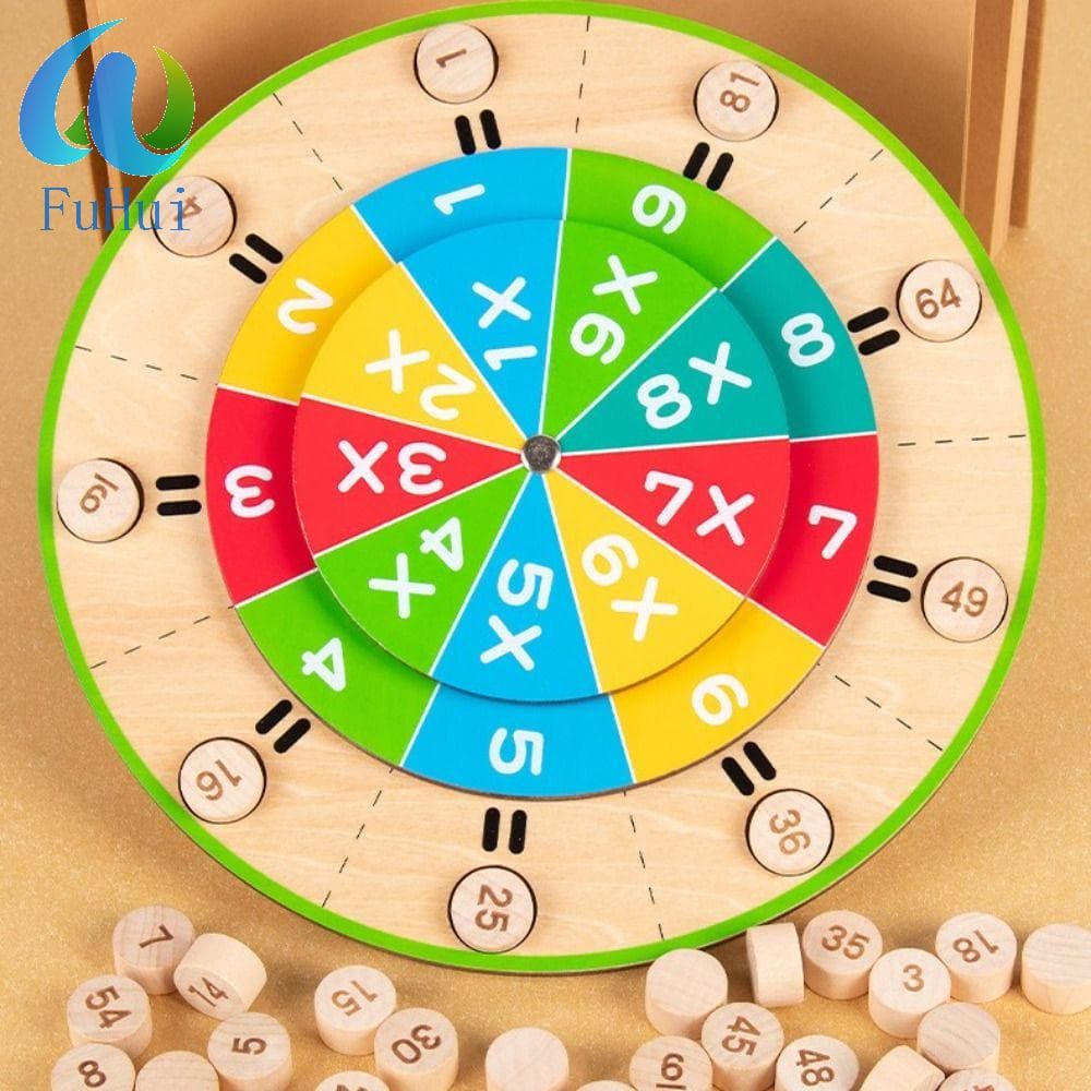 Brinquedo Aritmético FUHUI , Placa De Multiplicação De Plataforma Giratória Montessori De Tabela , De Aprendizagem