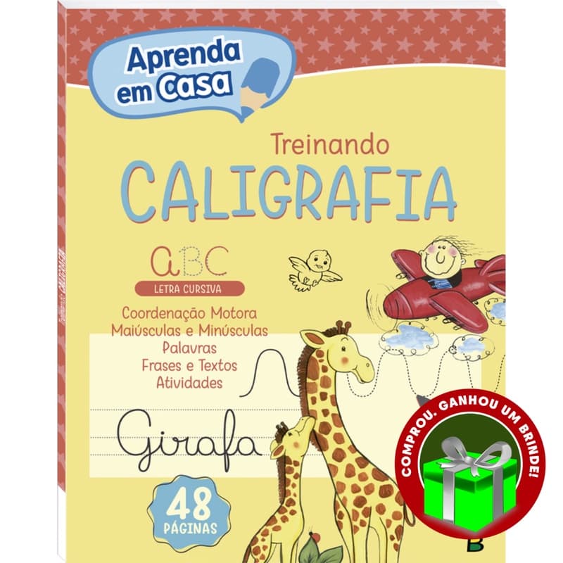 Livro Treinando Caligrafia SBN Crianças Filhos Infantil Desenho História Brincar Pintar Colorir