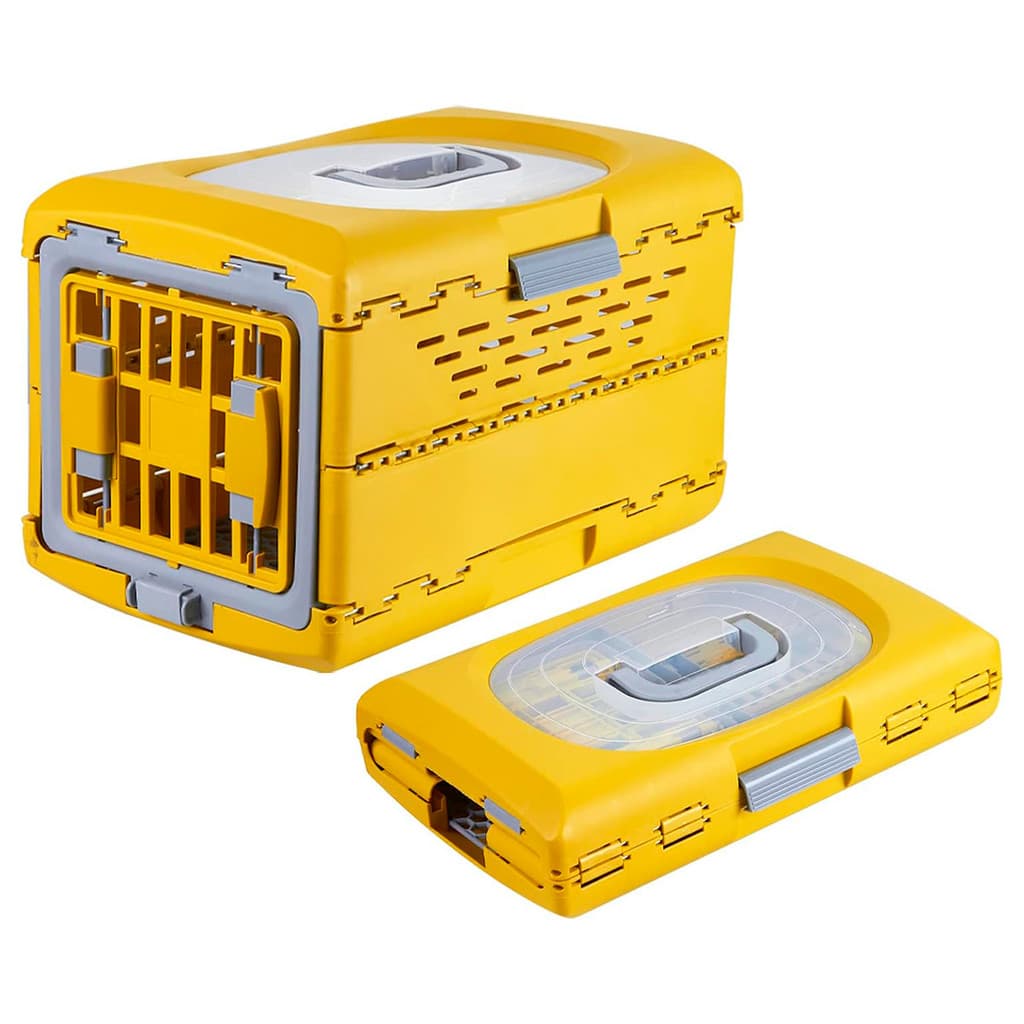 Caixa de Transporte Desmontável para Pet Cachorro Gato 48*30*31CM - Amarela