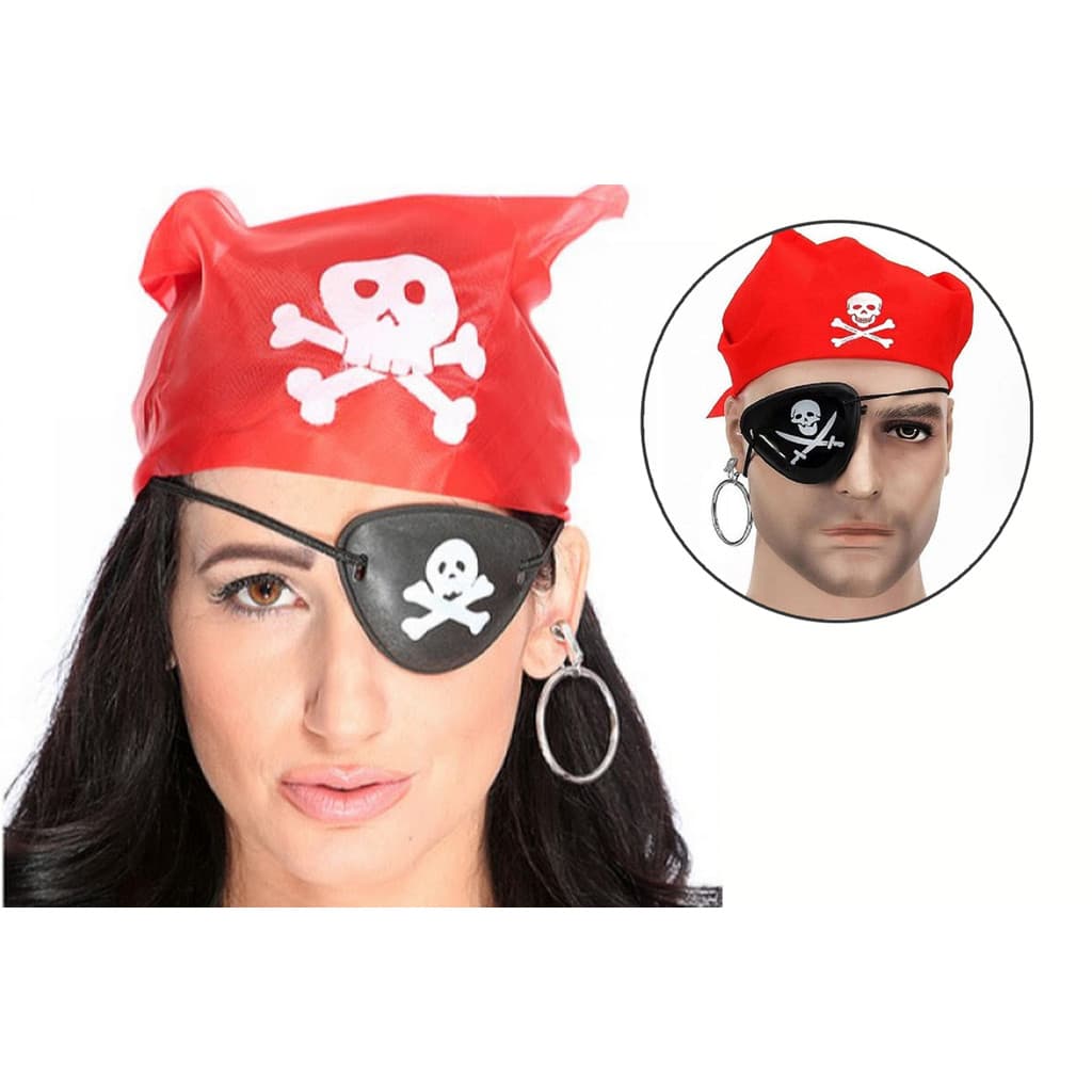 Acessórios Para Fantasia Pirata Adulto Ou Infantil Kit 3 Pçs