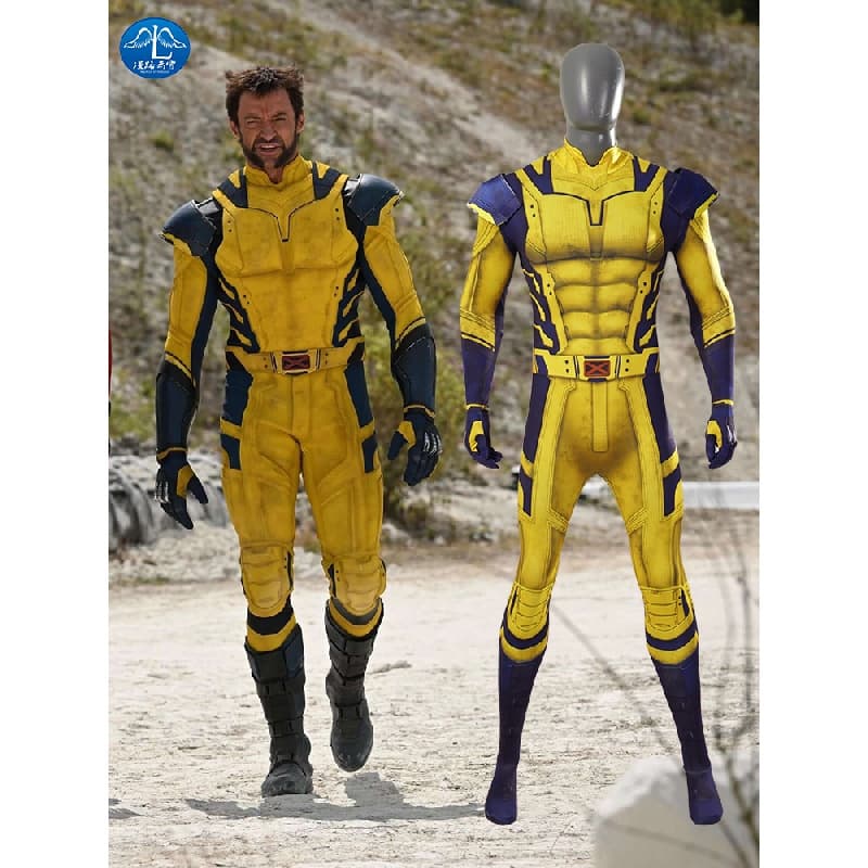 Fantasia de Cosplay do Wolverine para Halloween com Macacão inspirado no Tio Lobo do Deadpool para Homens