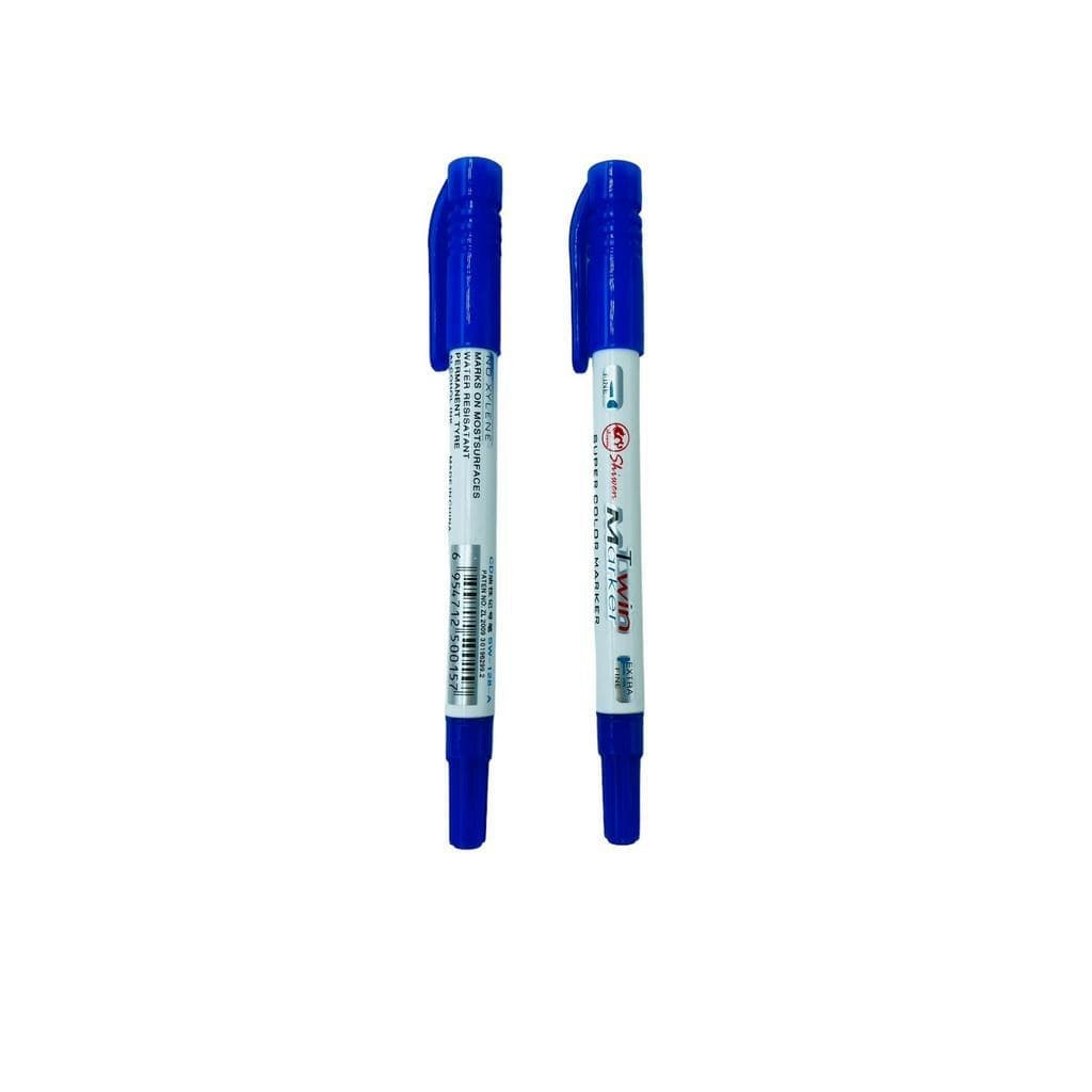 CANETA PERMANENTE CD 10 UNIDADES VIDROS VINIL PONTA DUPLA TWIN MARKER SW-128-
