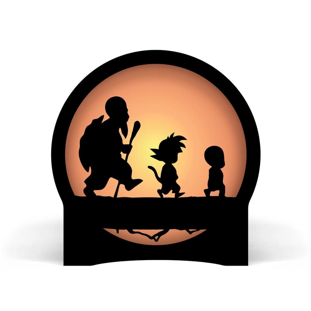 Luminária Circular Goku Kuririn Mestre Kame Dragon Ball