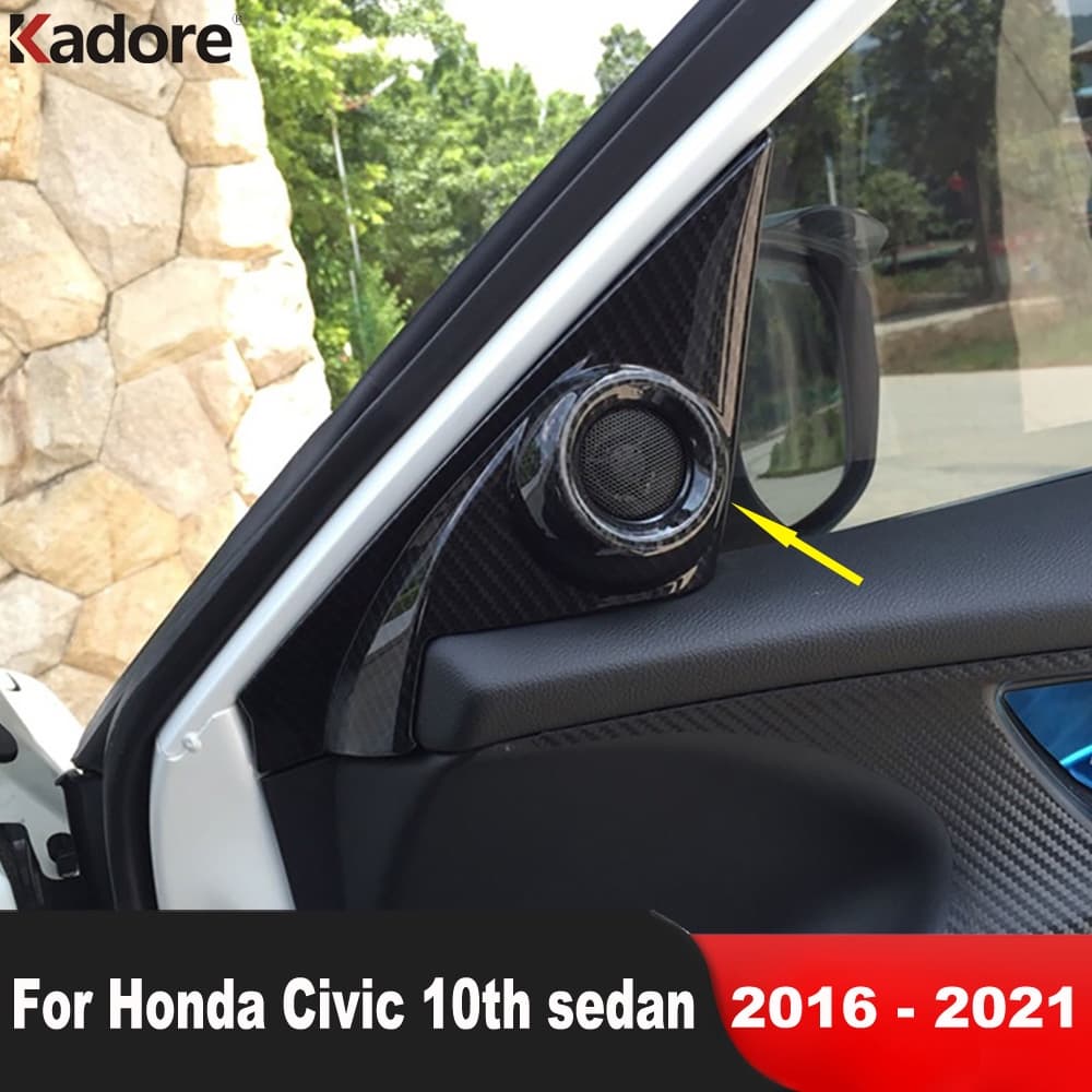 Frente Do Carro Um Pilar Alto-Falante Triângulo Capa Guarnição Para Honda Civic 10th 2016-2021 Sedan Acessórios Interior