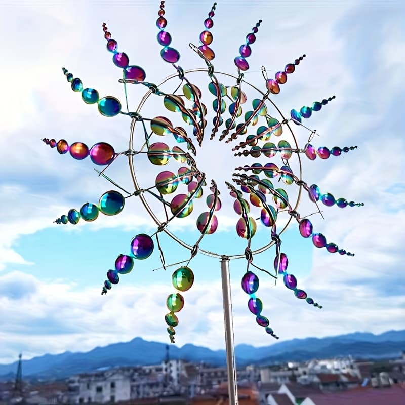Novo Metal Ao Ar Livre Ferro Moinho De Vento Energia Girando Criativo Jardim Ornamentos