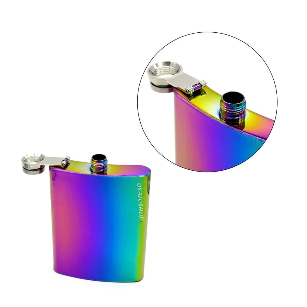 Cantil Porta Bebida De Bolso 240ml Rainbow Bolso Bar Whisky
