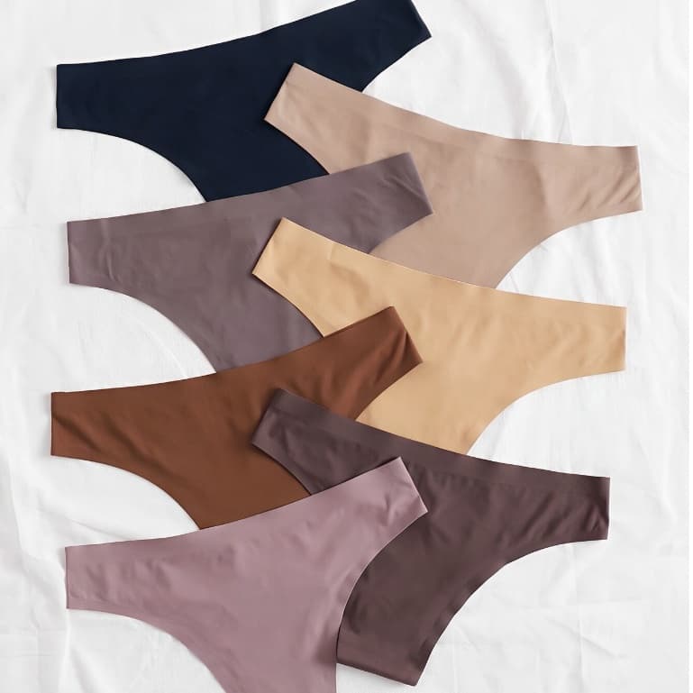 KIT 5 Calcinhas Tanga Lisa Sem Costura Corte a Laser Moda Intima