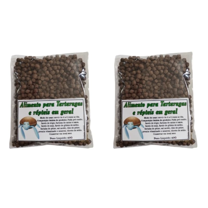 Alimento para Tartaruga ou Reptéis em Geral 40gr - kit com 2 unidades