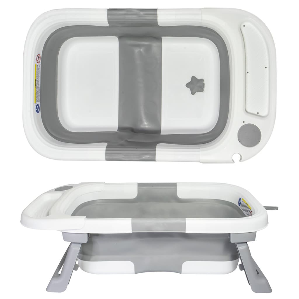 Banheira Dobrável Infantil Portátil Flexi Kababy - Cinza