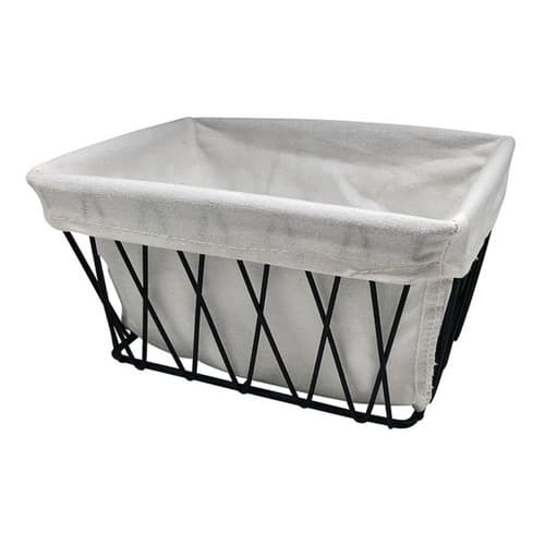 Cesto Aramado Com Forro Pães Torradas Menor 15 Cm Oikos Cor Preto