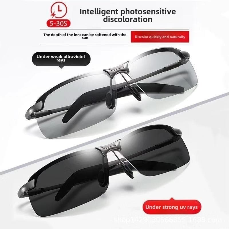 Novos Óculos Polarizados Photochromic Masculinos | Óculos Leves com Proteção UV400 para Dirigir/Pesca