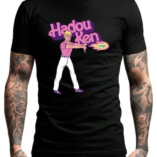 Camiseta "Hadou Ken B a r b ie"Unissex 100% Algodão Lançamento Streetwear Envio Rapido Tamanhos