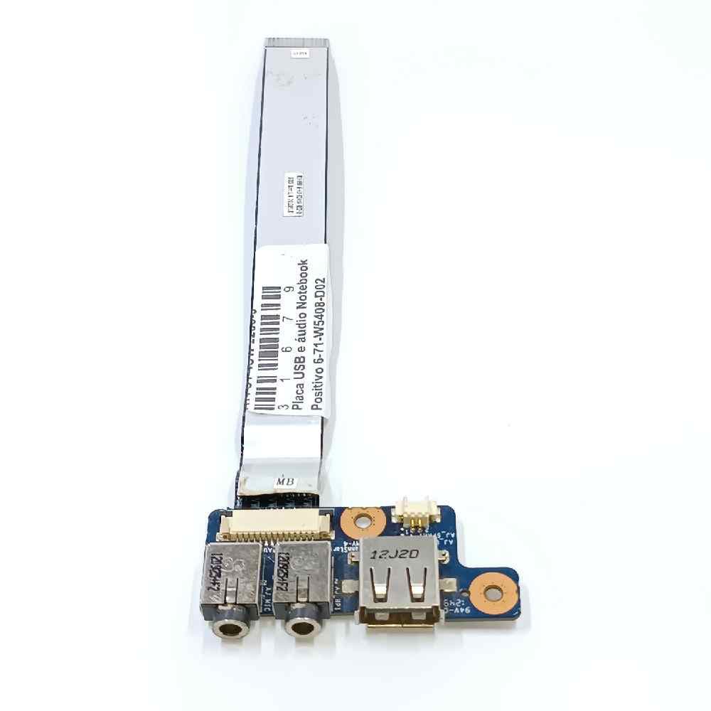 Placa USB e áudio Notebook Positivo 6-71-W5408-D02