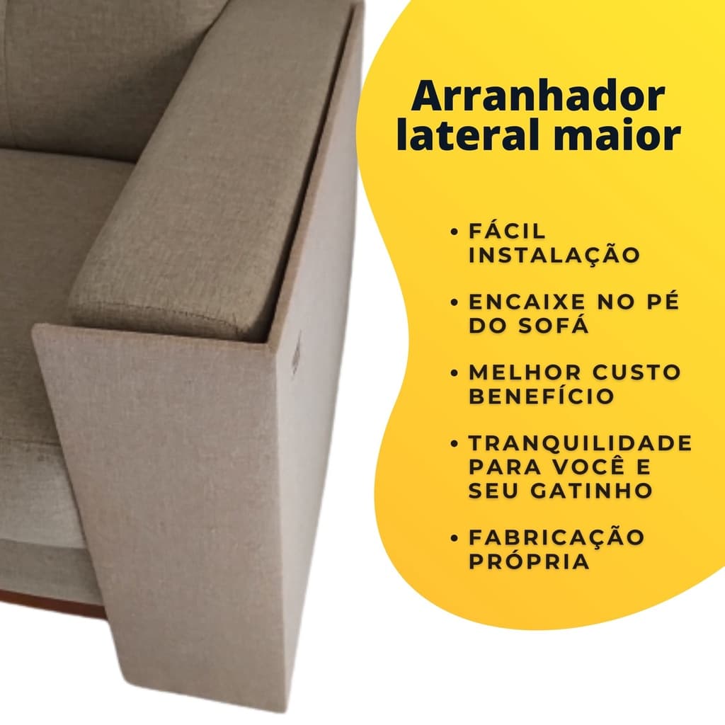 Kit 2 Arranhadores 20x50x60 Sob Medida para Canto de Sofá FxCxA