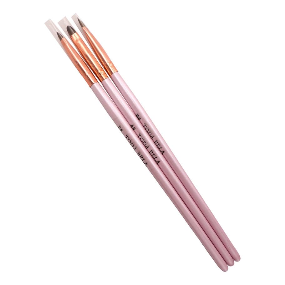 Kit 3 Pinceis Redondo 2 4 6 Para Decoração De Unhas Manicure