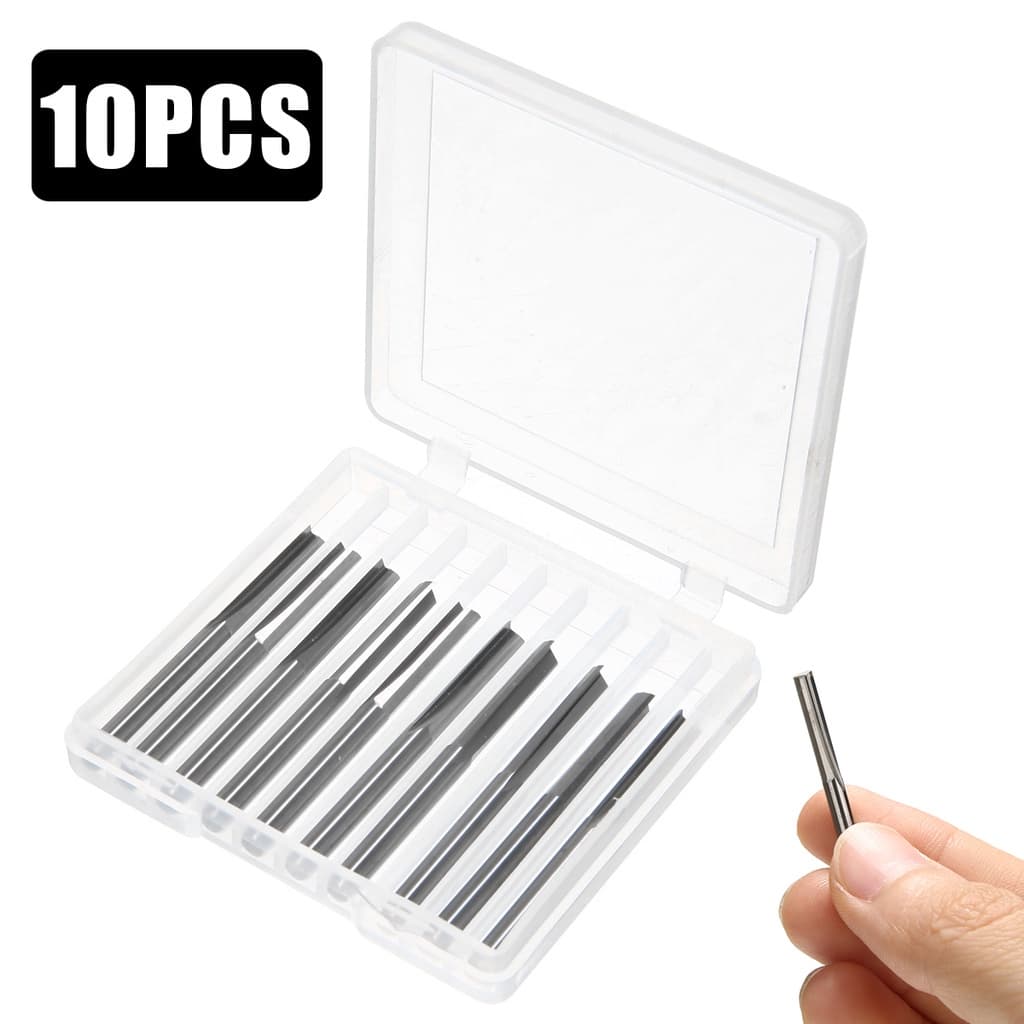 Conjunto de 10 peças Fresa de 3,175mm de haste de 2 lâminas Fresa de Metal Duro de Gravação CNC