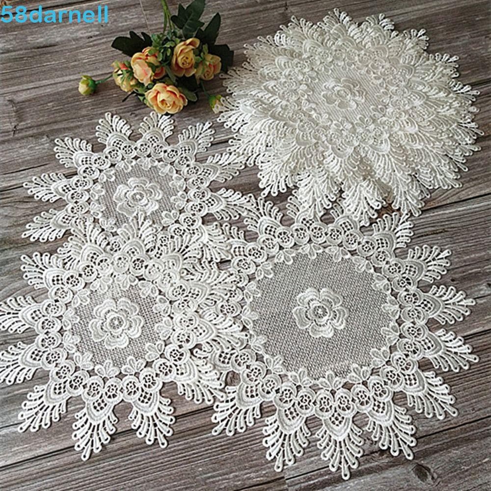 DARNELL Placemat Delicado Toalha De Mesa Redonda Tapete Decoração De Crochê
