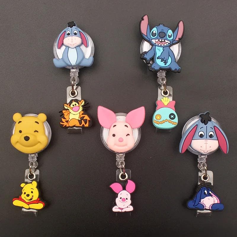 Amigos winnie eeyore piglet Estilo Crachá Retrátil Enfermeira Nome Médico Porta-Cartões De Material De Escritório Hospitalar