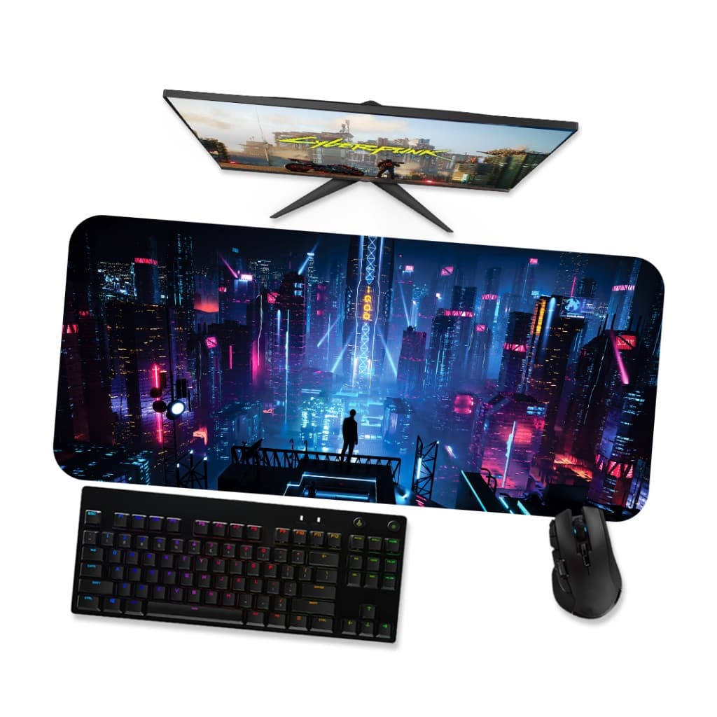 Mouse Pad Gamer Grande  Cyberpunk Cenário 3  90x40 80x40 60x40 70x30 45x40