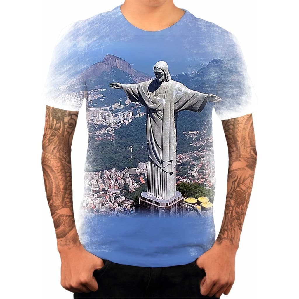 Camisa Camiseta Cristo Redentor Rio De Janeiro Jesus