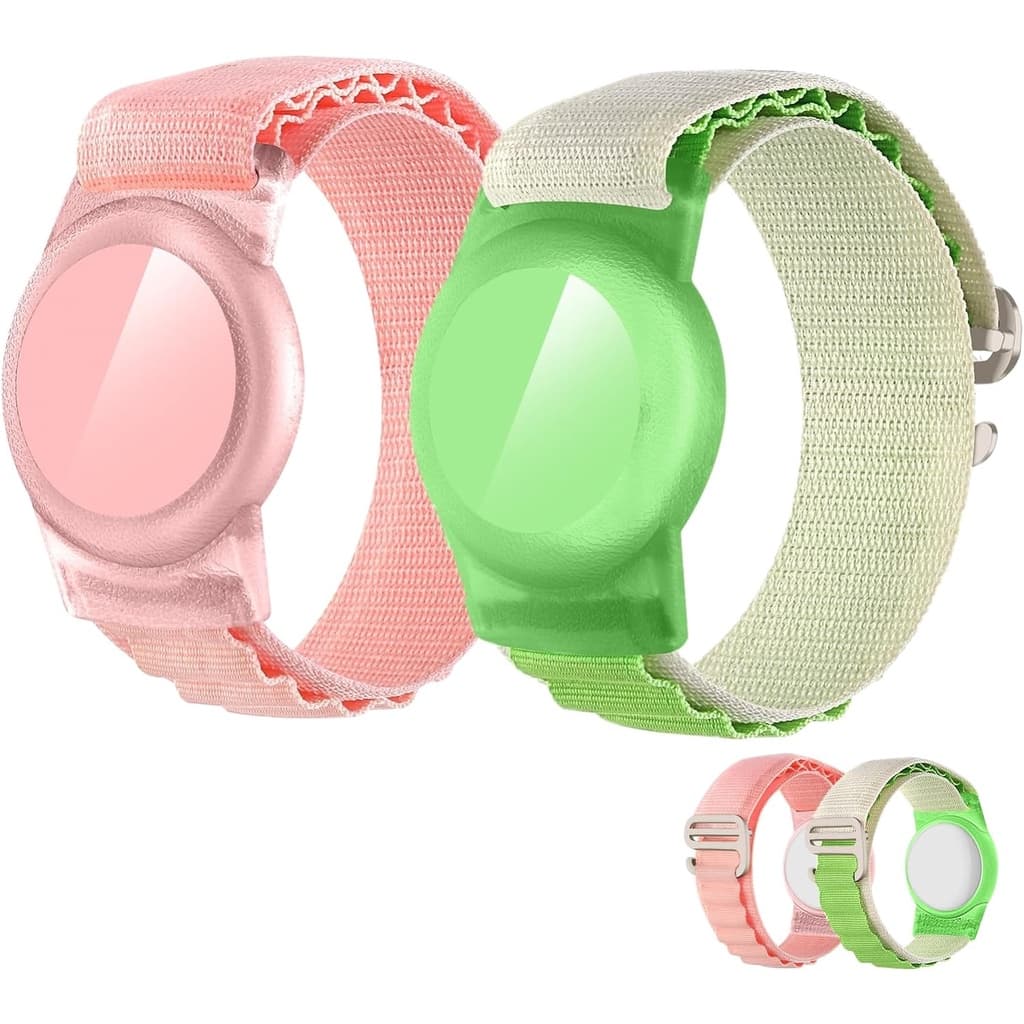 AirTag pulseira para crianças, pulseira de nylon para AirTag com capa protetora, pulseira para criança, idosos