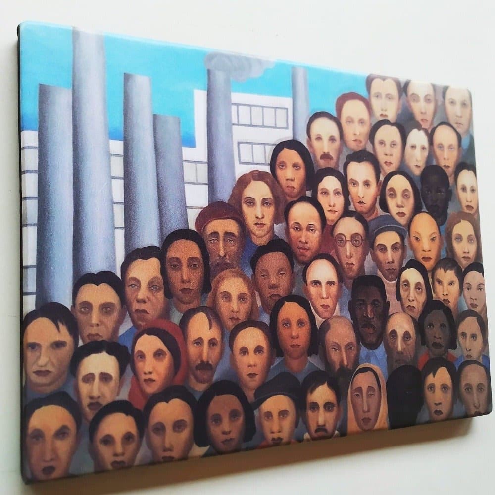 Quadro Tarsila do Amaral Operários Obra de Arte Moderna em Tela Acetinada