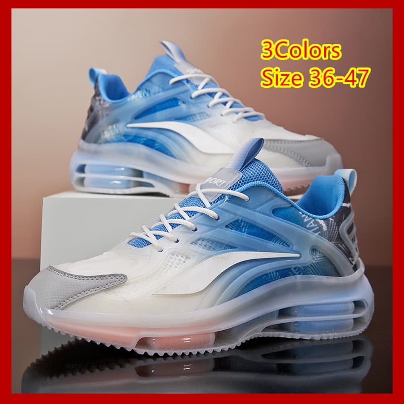 Sapatos Masculinos Tênis Plus Size 3 Cores Respirável Absorção De Choque Leves Antiderrapantes De Corrida