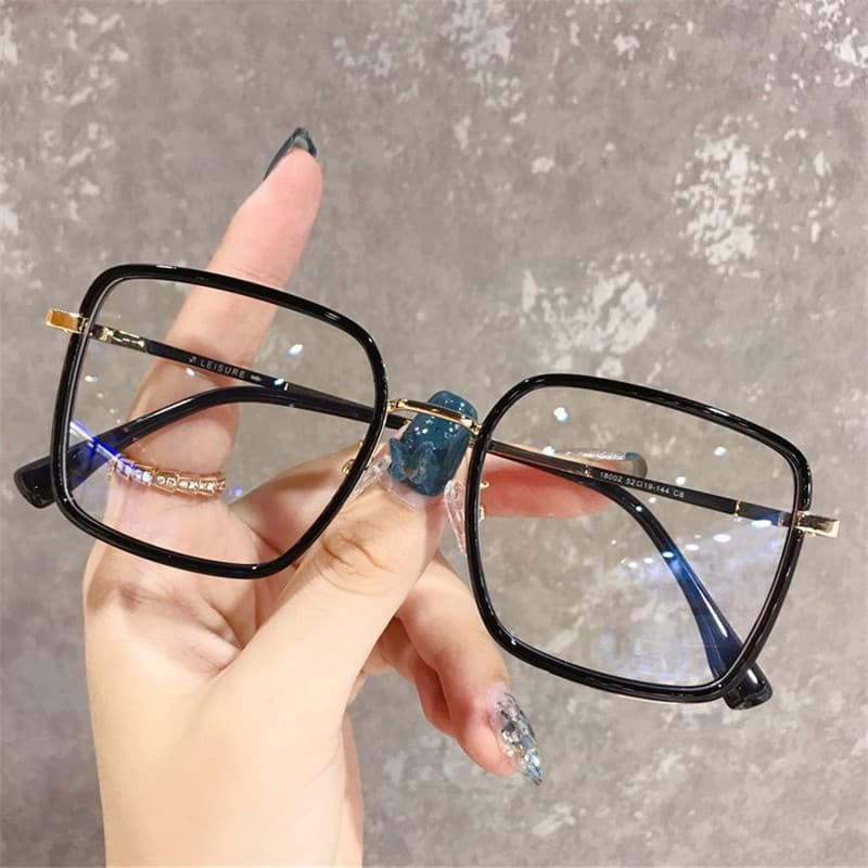 Moldura Quadrada De Óculos De Luz Anti-Azul Para Computador De Tamanho Superior Mulheres Ópticos Quadrados Homens