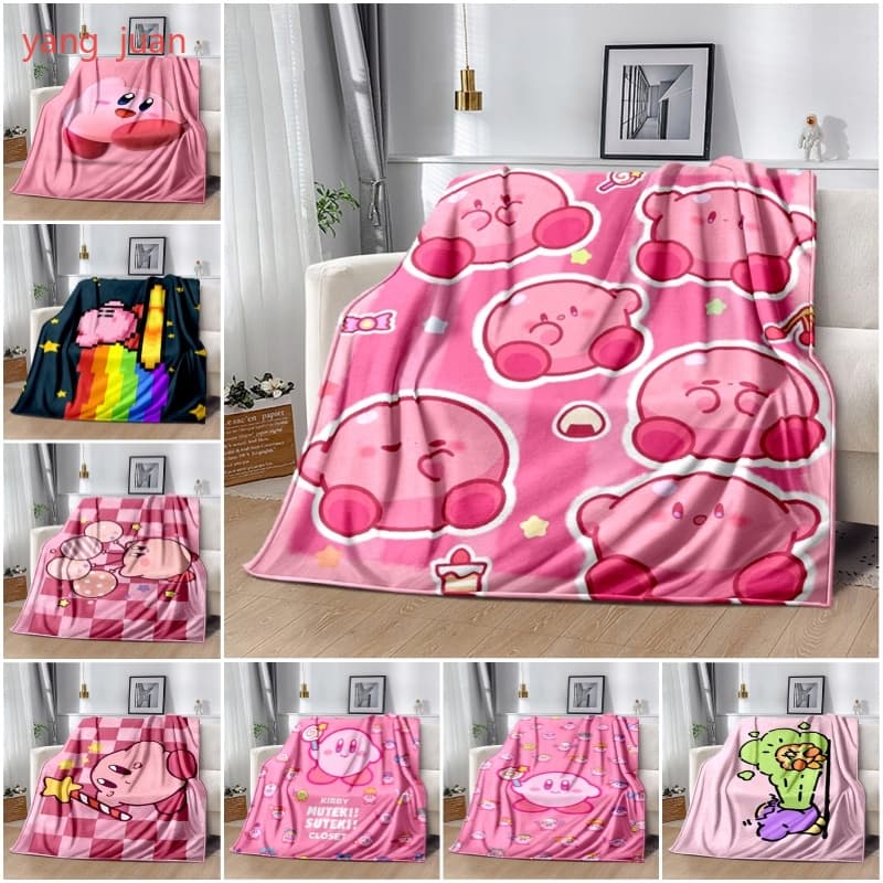 Nintendo Game Cute Star Kabi Kirby Anime Cobertor Dormitório Estudantil Lençol De Cama De Cochilo Infantil De Dupla Fina