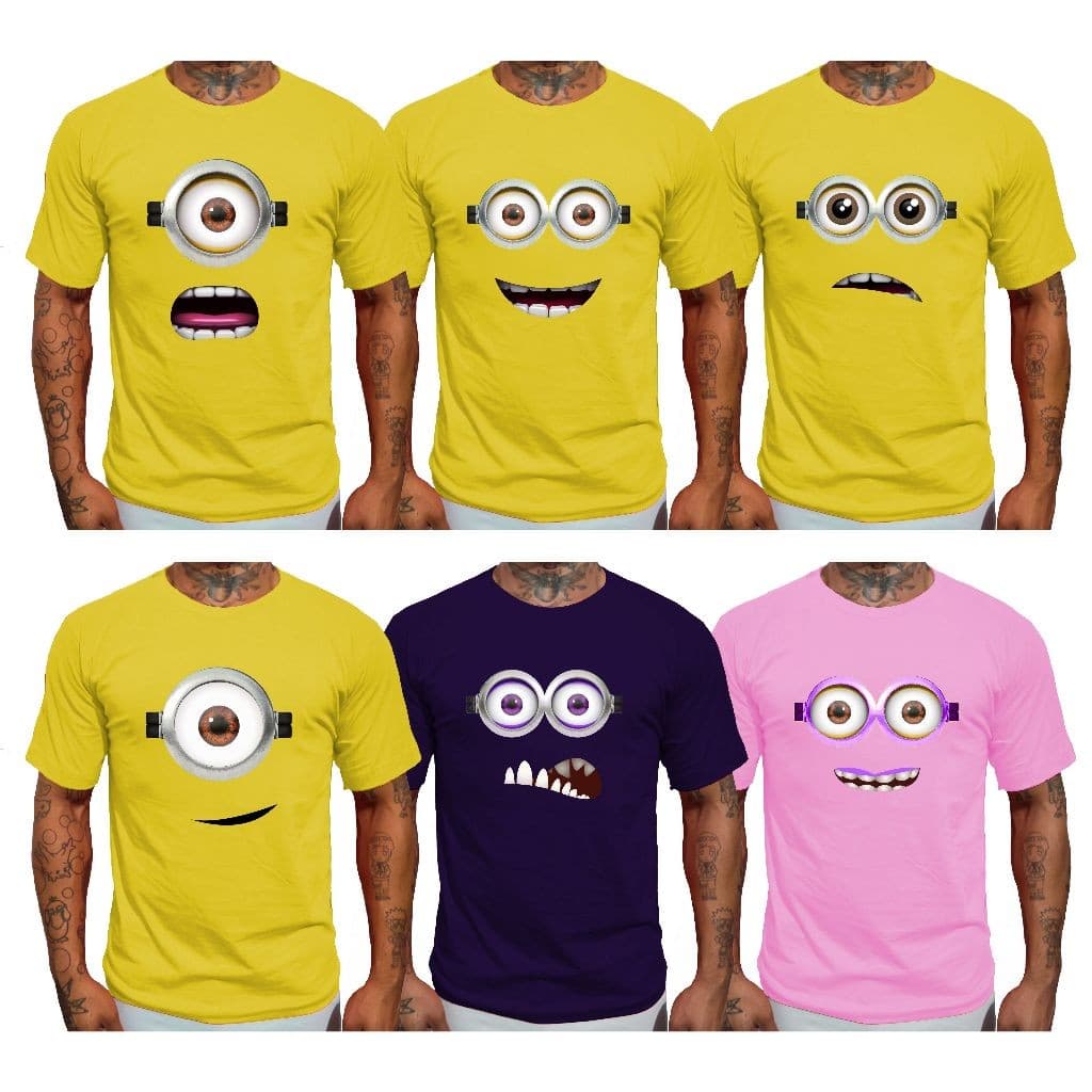 Camiseta Minions personagens fashion