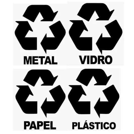 4 Adesivos para coleta seletiva - Prédio Empresa Escritório Reciclagem