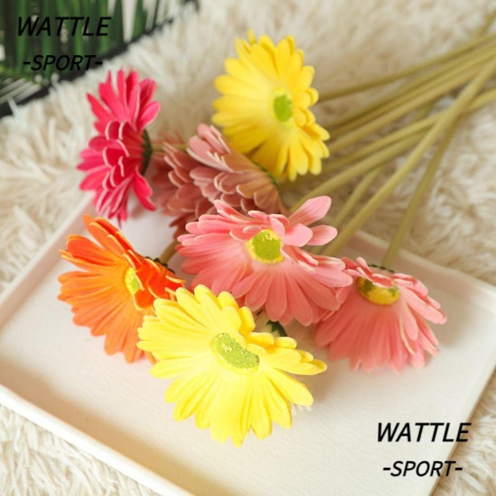 WATTLE Gerbera Artificial , PU 38.5 Cm Flores Artificiais , Decoração De Interiores De Casa Margarida Simulada