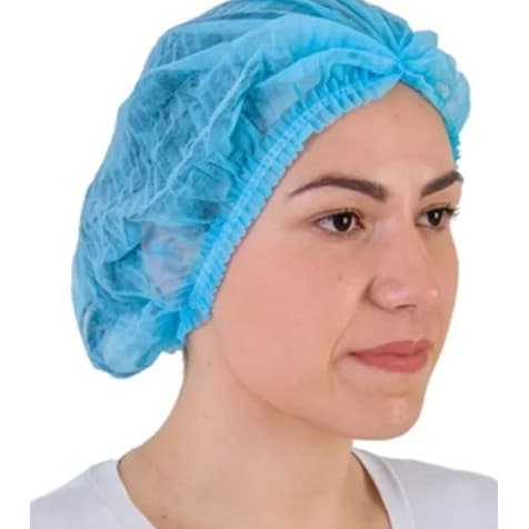 TOUCA DESC. SANFONADA ELÁSTICO DUPLO AZUL BEBÊ PS