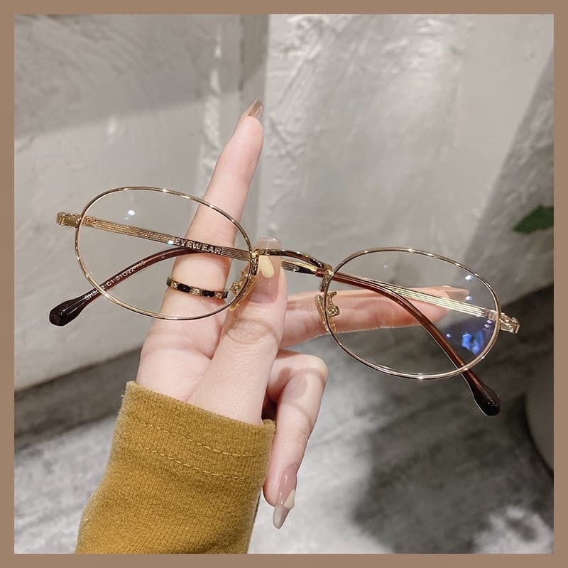 Óculos Redondos Retrô De Armação Pequena Para Homens E Mulheres Com Lentes Planas Antiazul