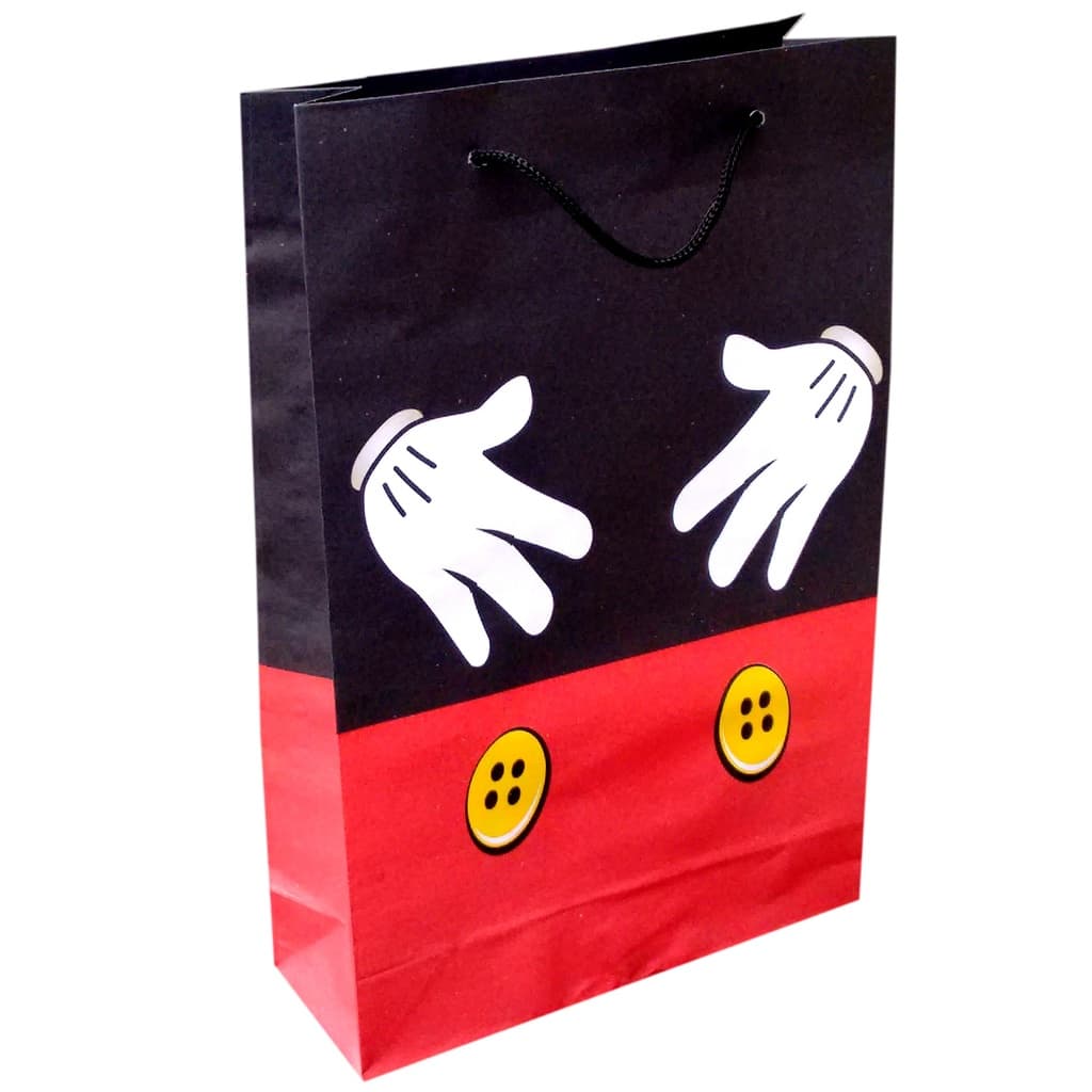 Sacolas De Papel Mickey 25x17x6cm 10u a 50u Para Lembrancinha De Aniversário Surpresa Presente Bolsa Festa