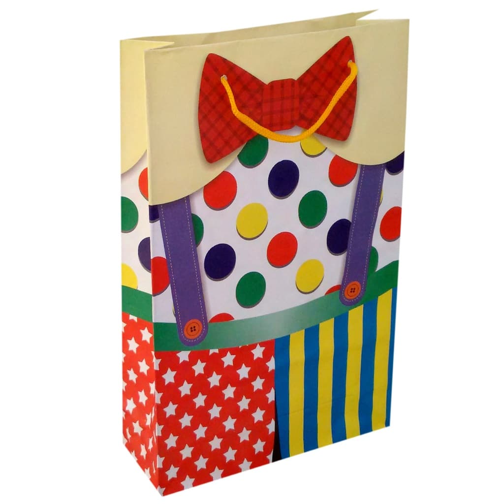 Sacolas De Papel Palhaço Circo 25x17x6cm 10u a 50u Para Lembrancinha De Aniversário Surpresa Presente Bolsa Festa