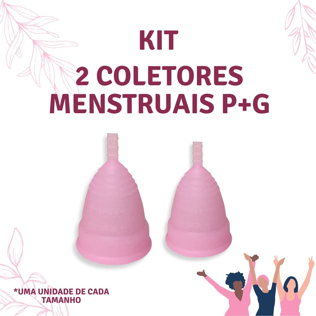 Kit 2 Coletor Menstrual Copo Ecológico Silicone Reutilizável