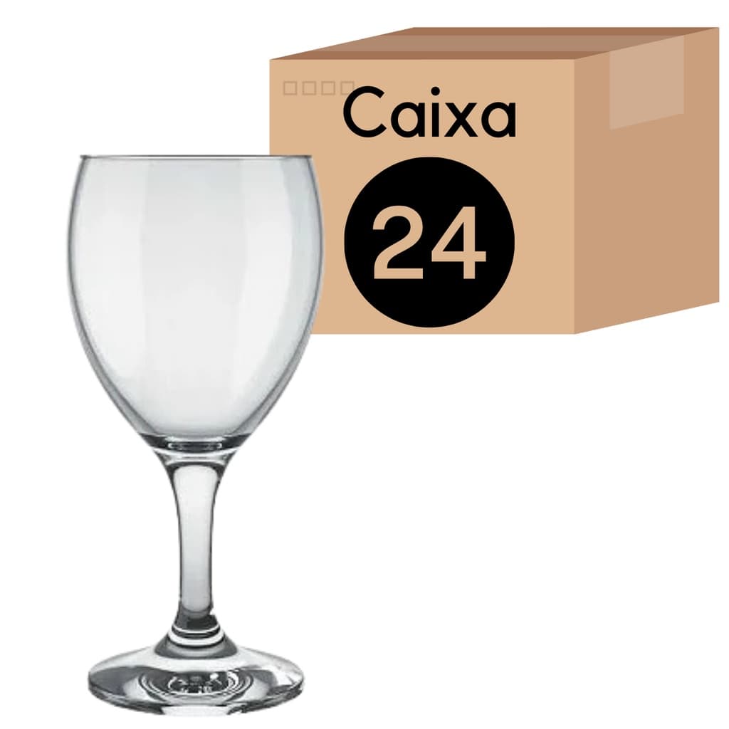 Taça de Vinho Tinto Windsor 250ML Vidro Nadir Taças 24 Unid