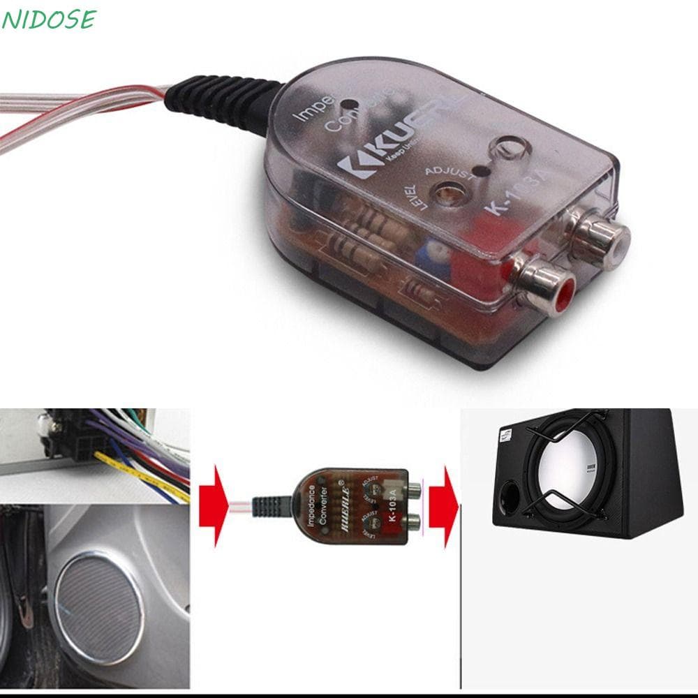 Conversor De Impedância De Áudio NIDOSE , Subwoofer Para Carro 12V Alto A Baixo , Adaptador RCA De Saída 50W