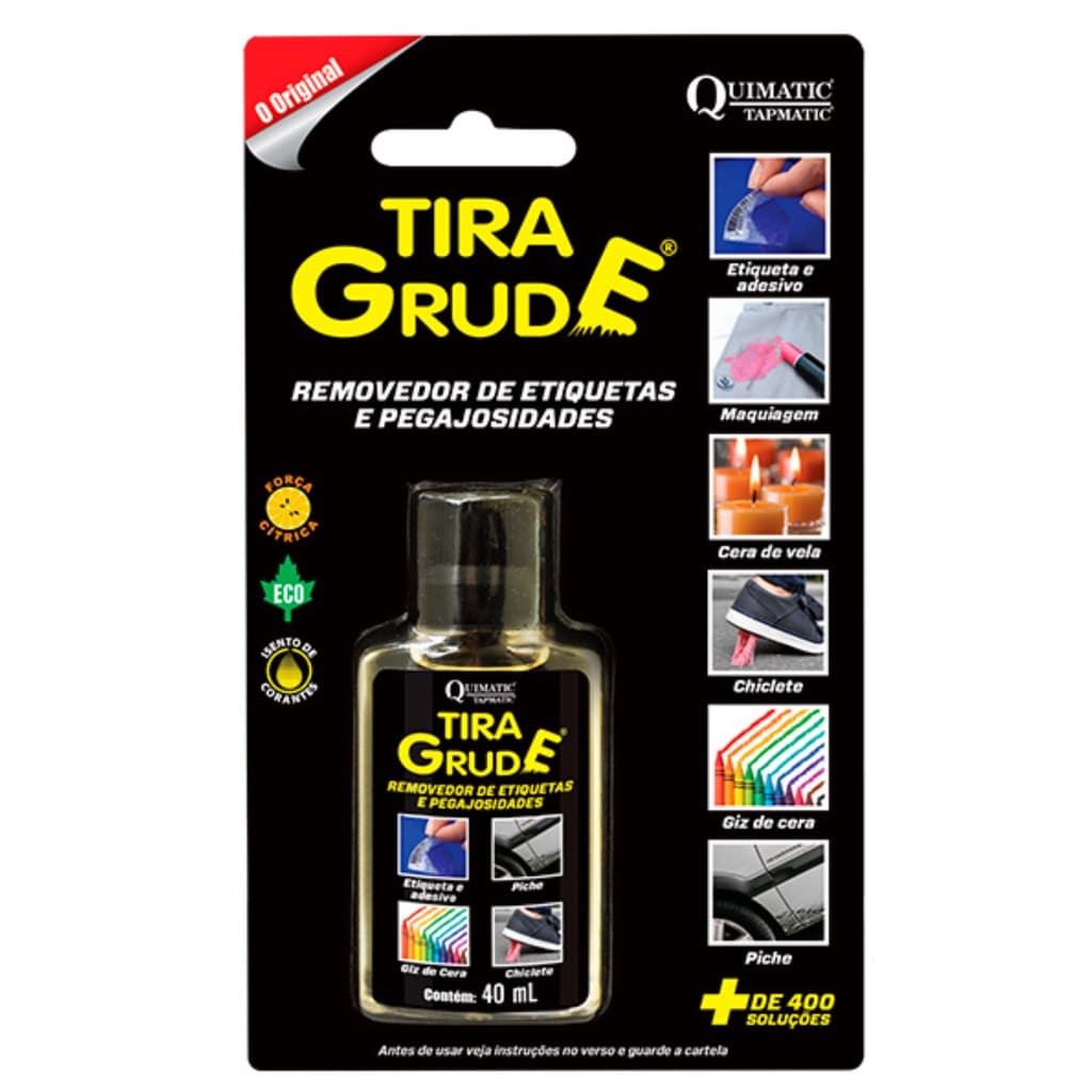 Tira Grude Removedor De Etiqueta Pegajosidade 40ml Quimatic