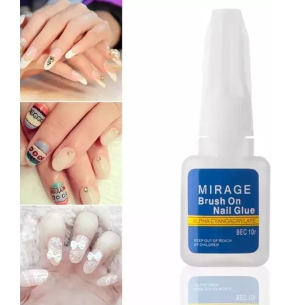 Cola Com Pincel Para Unhas Lírio Mirage Brush On Nail Glue 10g