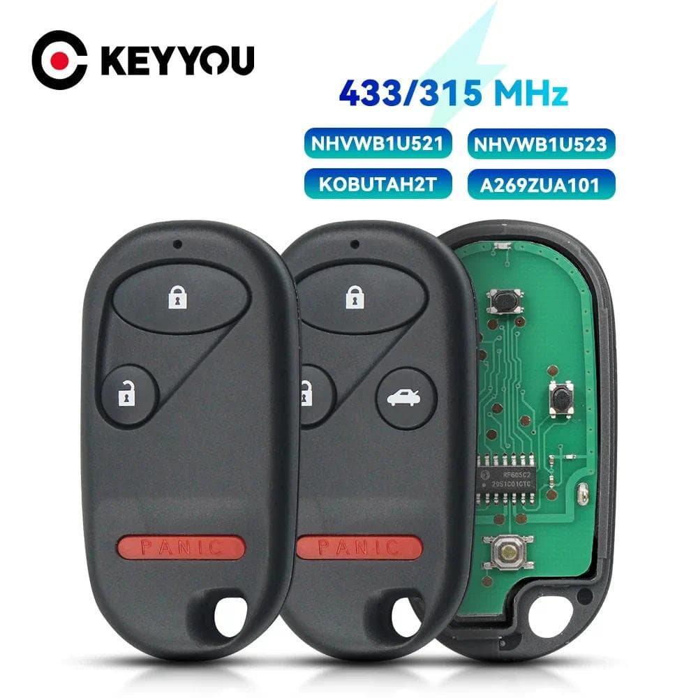 315 433Mhz Controle Remoto Da Chave Do Carro 3/4 Botões Para Honda Civic 2001-2005 NHVWB1U523/KOBUTAH2T/A269ZUA101