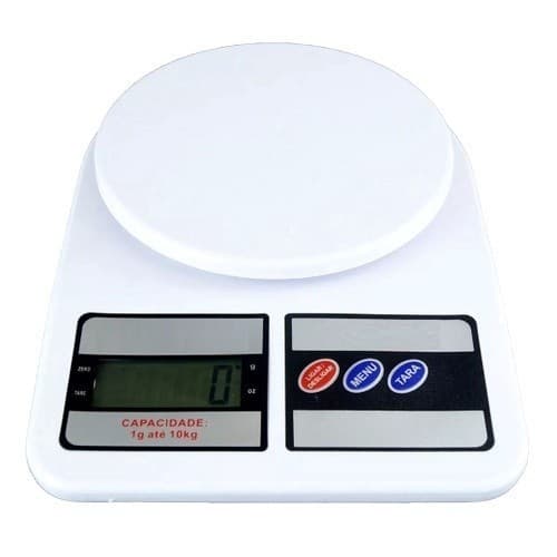 Balança Digital de Precisão de Cozinha Branca 10kg
