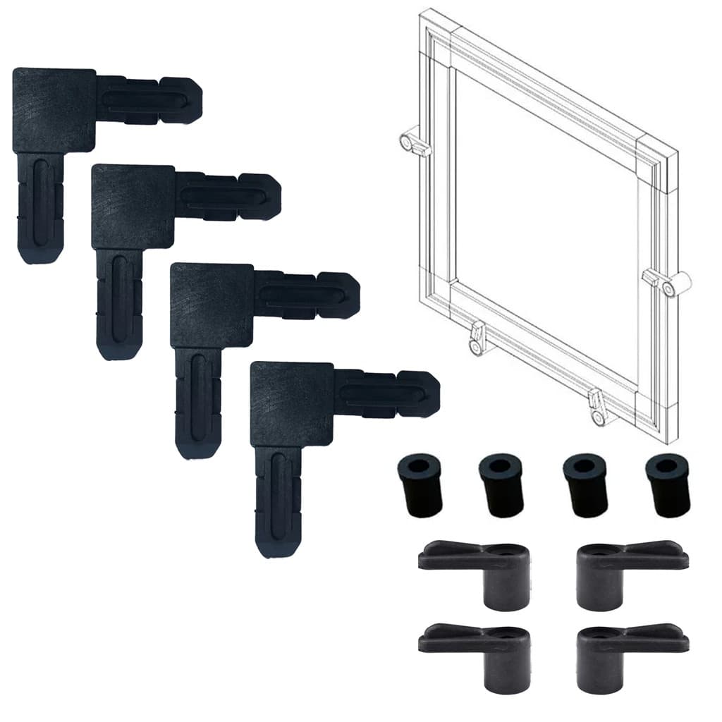 Kit Acessórios Para Tela Mosquiteira Cantoneiras E Tramelas Preto