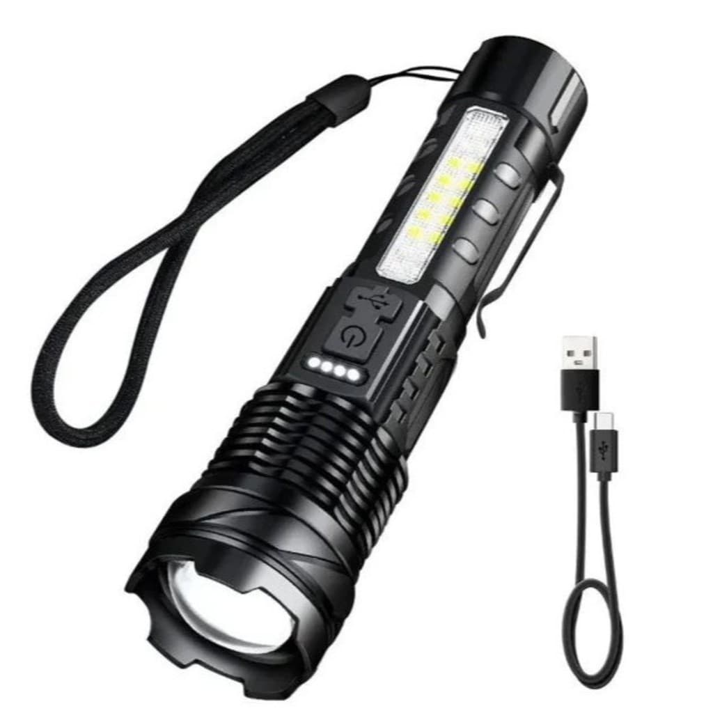 Lanterna Led de Alta Potência De 10w Carregamento Usb Lanterna Super brilhante Poderosa