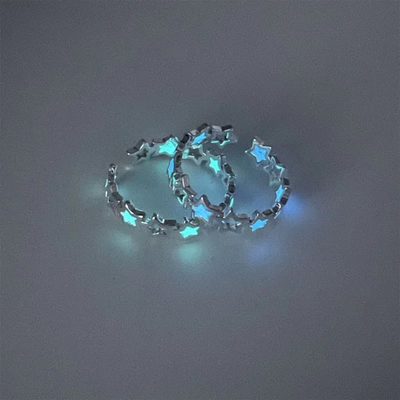 Novo Anel Estrela Brilhante ! Celebridade Da Internet INS Pentagrama Luminoso Criativo Masculino E Feminino Anéis
