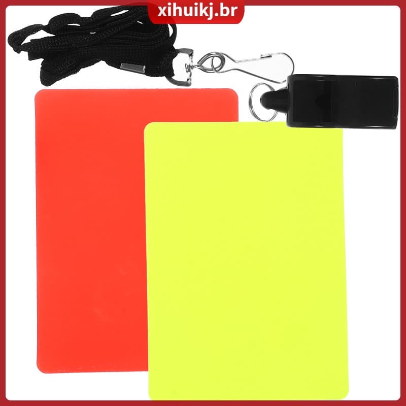 1 Conjunto De Cartões De Árbitro Padrão Portáteis Apito De Lanyard Para Match xihuikj
