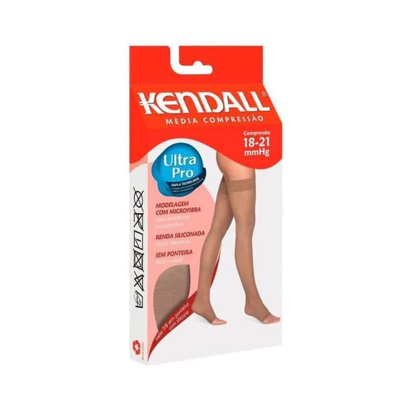 Meia Kendall 7/8 - Média Compressão - Sem Ponteira - Com Renda (18-21 mmhg) 1712