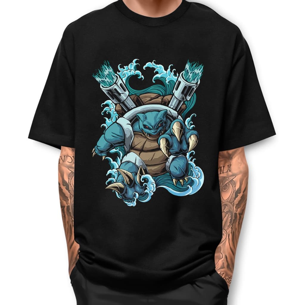 Camiseta  BLASTOISE WATER Basica Street Fio 30.1 Algodao Camisa BJ1