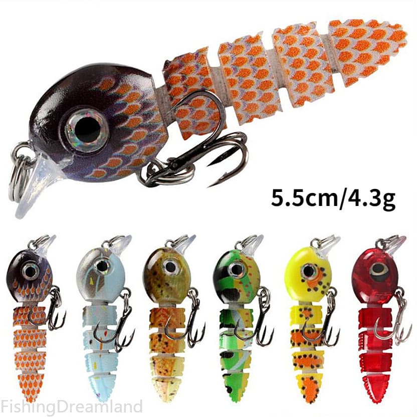 5.5cm/4.3g Minuo Submerso Multi-Seção Loach Isca Boca Baixo Isca Biônica Isca Dura